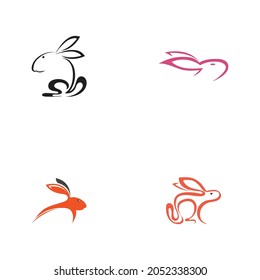 rabbit logo set vector illustration design