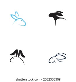 rabbit logo set vector illustration design