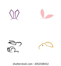 rabbit logo set vector illustration design