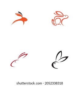 rabbit logo set vector illustration design