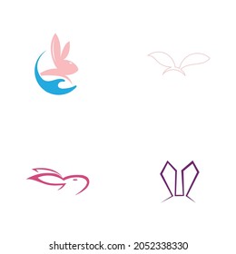 rabbit logo set vector illustration design