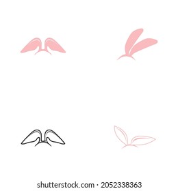 rabbit logo set vector illustration design
