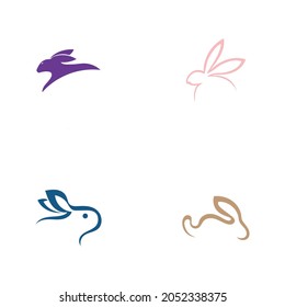 diseño de ilustración vectorial de conjunto de logotipos de conejo