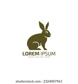 Ilustración del vector de la silueta del logotipo de conejo