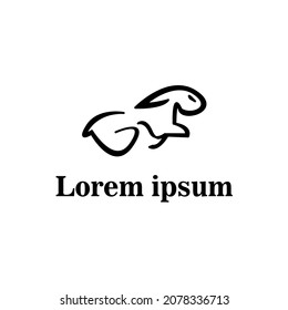 Rabbit logo simple icon illustration