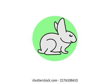 Diseño de ilustraciones sencillas con logotipo de conejo