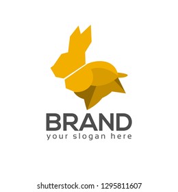 Rabbit logo stock logo template, cute bunny icon