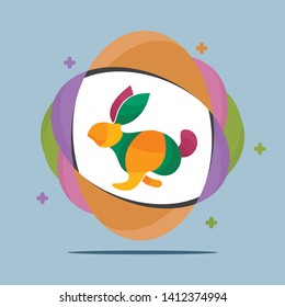 Rabbit Logo Template, can use for landing page, template, ui, web, mobile app, poster, banner, flyer, stickers. EPS 10