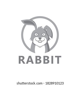 Rabbit logo template design vector