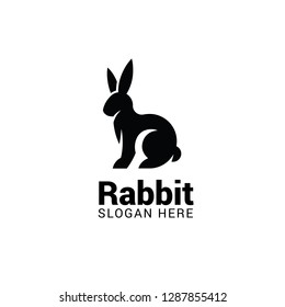 Rabbit logo template isolated on white background