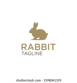 Rabbit logo template isolated on white background eps.12