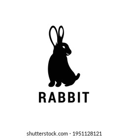 Rabbit logo template isolated on white background