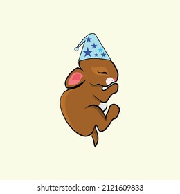 Rabbit logo template isolated on white background vector image