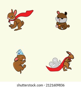 Rabbit logo template isolated on white background vector image