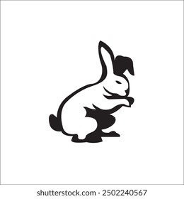 Rabbit logo template isolated on white background.