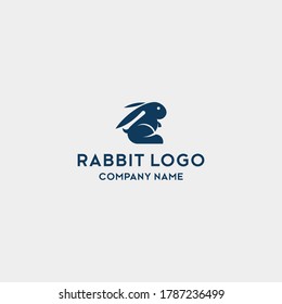 Rabbit Logo Template. Retro Vector Illustration,eps 10