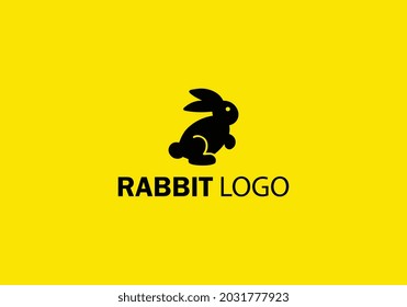 Rabbit Logo Template Retro Vector Illustration Stock Vector (Royalty ...