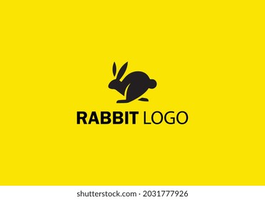 Rabbit Logo Template. Retro Vector Illustration