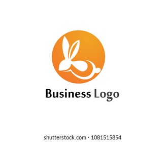 Rabbit Logo template vector icon design
