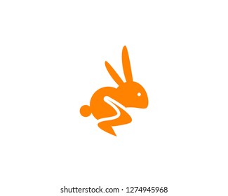 Rabbit logo template vector icon symbol illustration