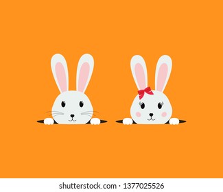 Rabbit Logo template vector icon design