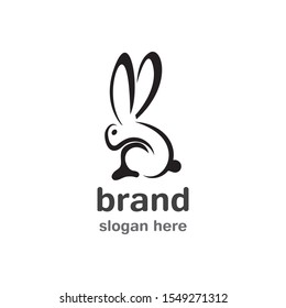 Rabbit Logo template vector icon illustration design