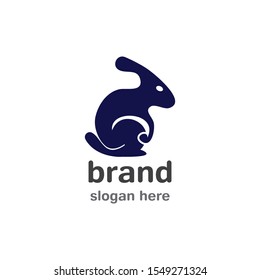 Rabbit Logo template vector icon illustration design