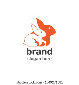 Rabbit Logo template vector icon illustration design