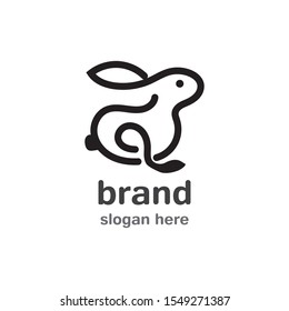 Rabbit Logo template vector icon illustration design