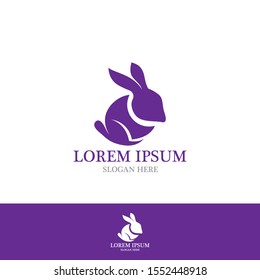 Rabbit logo template vector icon illustration design