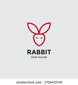 Rabbit logo template vector icon symbol illustration