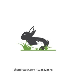 Rabbit Logo template vector icon illustration design