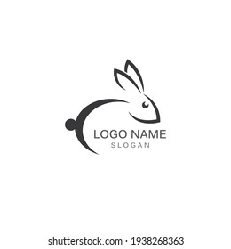 Rabbit Logo template vector icon illustration design