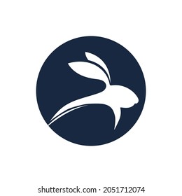 Diseño de ilustraciones de iconos de vectores con logotipo de conejo