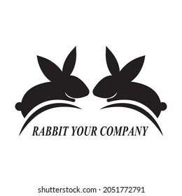 Rabbit Logo template vector icon illustration design