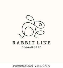 Rabbit logo template vector icon symbol illustration
