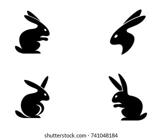 Rabbit Logo template vector icon design