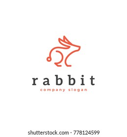 Rabbit logo template vector icon symbol illustration