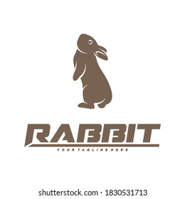 Rabbit logo template, vector illustration design simple