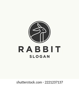 Rabbit logo template vector illustration design