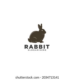 rabbit logo template in white background