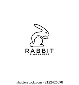rabbit logo template in white background