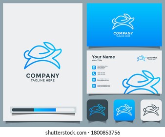 rabbit logo, turtle logo, and business card