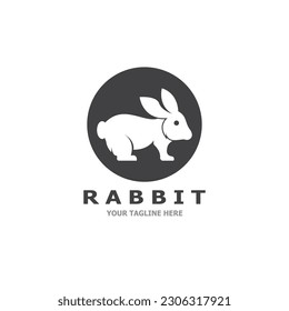 Rabbit logo vector art template illustration