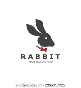 Rabbit logo vector art template illustration