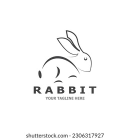 Rabbit logo vector art template illustration