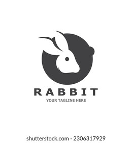 Rabbit logo vector art template illustration