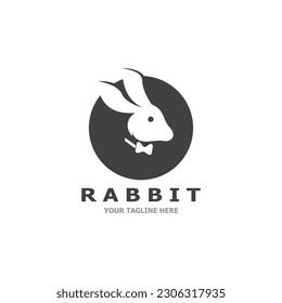 Rabbit logo vector art template illustration