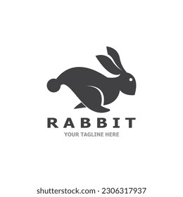Rabbit logo vector art template illustration