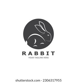 Rabbit logo vector art template illustration